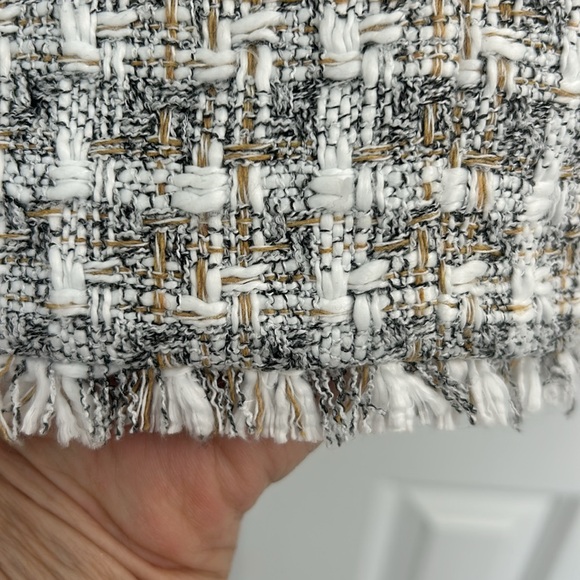 Ann Taylor Tweed Long Blazer with Fringed Edges and Front Patch Pockets. EUC - Picture 9 of 11